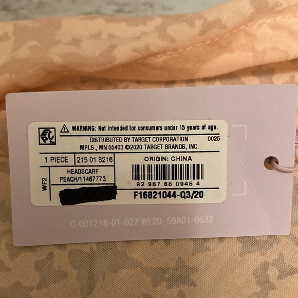 wild fable Target Peach Color Butterfly Print Headscarf Triangle Bandanna - Picture 4 of 4